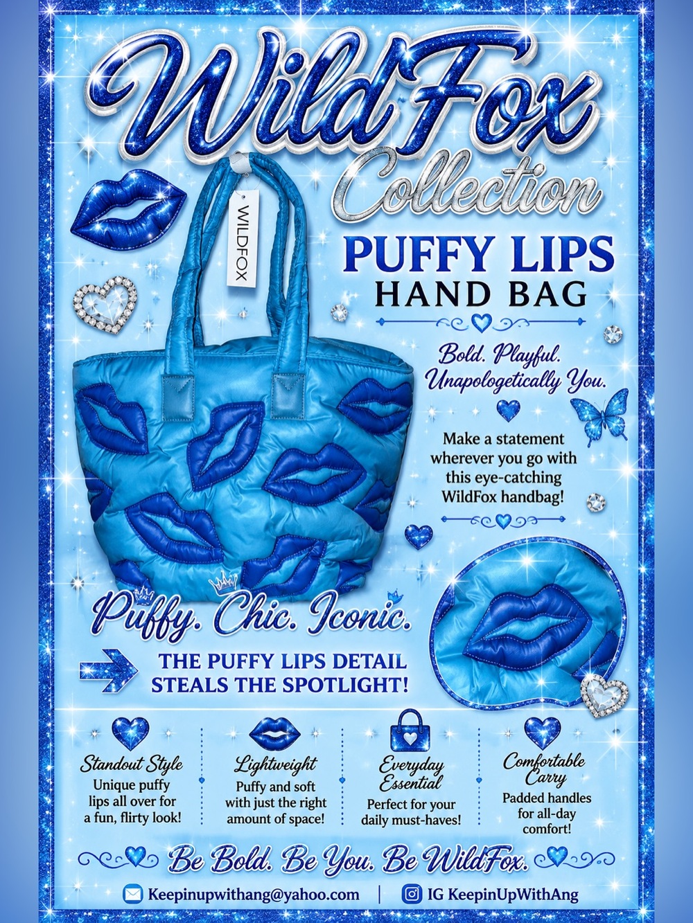 Wildfox Puffy Lips Tote- Limited Edition